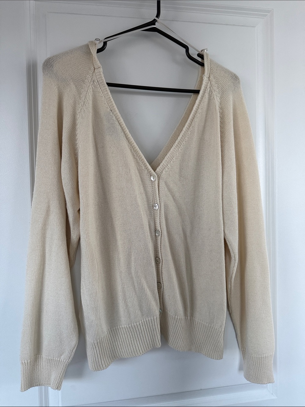 Zara Cream V-Neck Button Cardigan - Picture 2 of 2